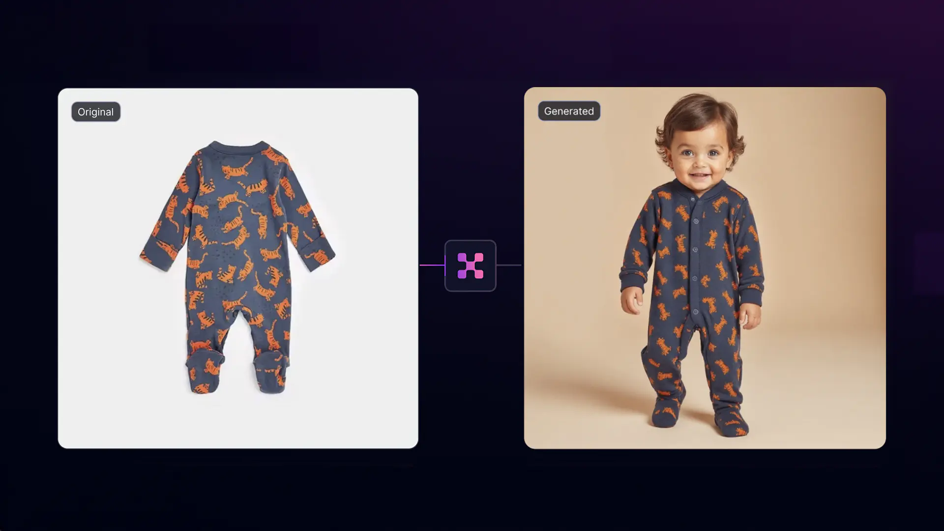 Turning a kidswear product into a finished photoshoot image with AI!