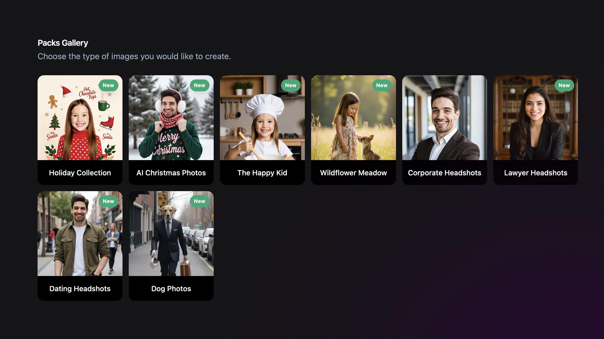 Exciting theme packs on AI Headshots Generator 