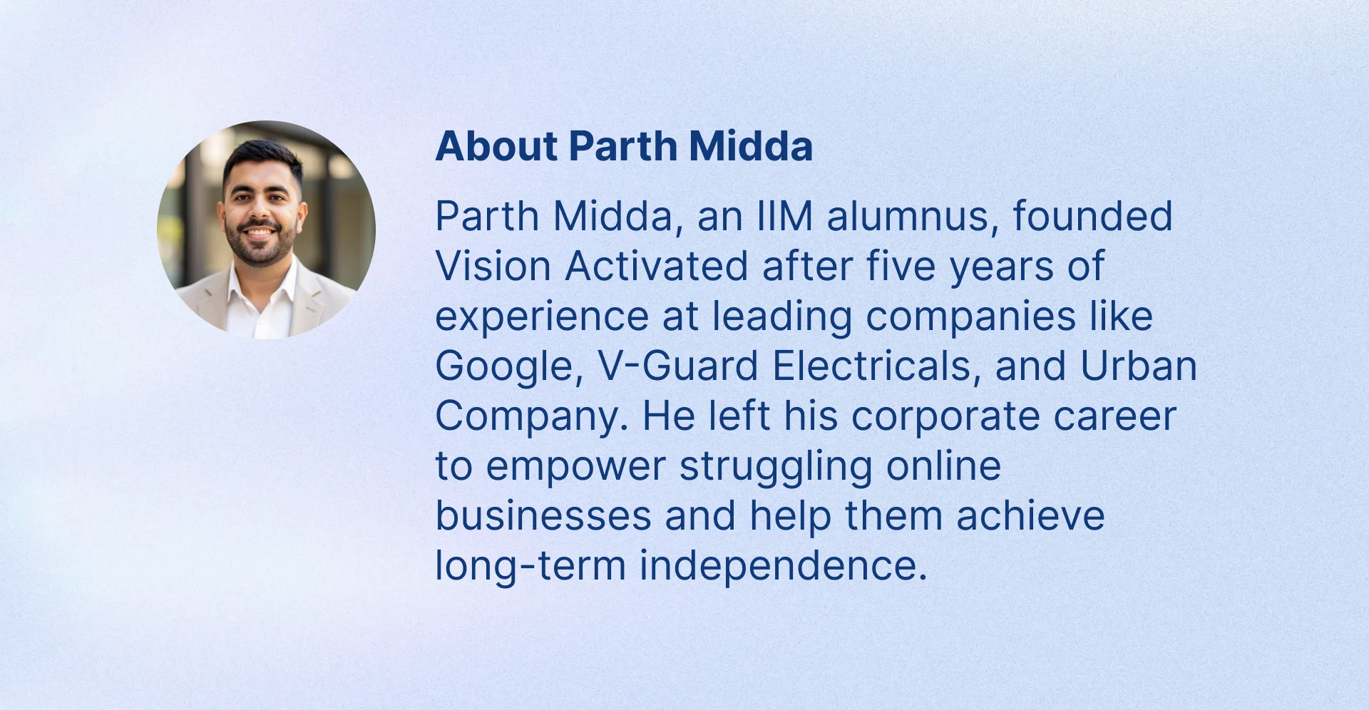 A photo describing Parth Midda and his photo